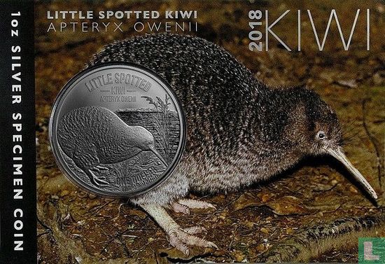 Nieuw-Zeeland 1 dollar 2018 (folder) "Little spotted kiwi" - Afbeelding 1