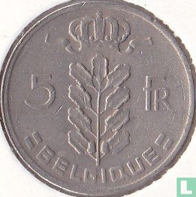 Belgium 5 francs 1969 (FRA - coin alignment - with RAU) - Image 2