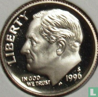 États-Unis 1 dime 1996 (BE - cuivre recouvert de cuivre-nickel) - Image 1