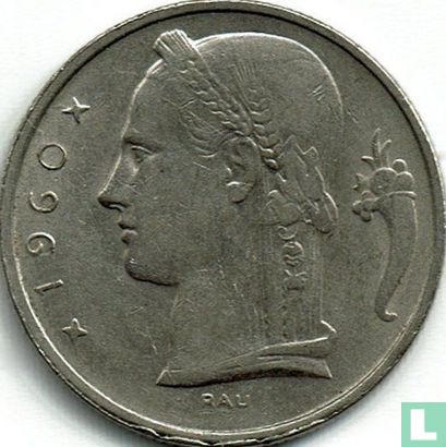 Belgique 5 francs 1960 - Image 1