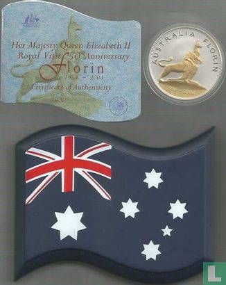Australië 1 dollar 2004 (PROOF) "50th anniversary First royal visit of Queen Elizabeth II" - Afbeelding 3