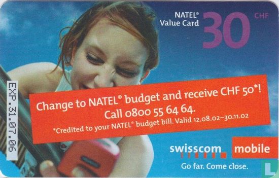 Change to NATEL budget and receive CHF 50*! - Afbeelding 1