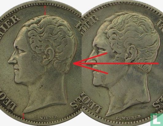 Belgique 2½ francs 1849 (petite tête) - Image 3