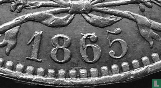 Belgien 5 Franc (1865/1855 - ohne Punkt nach F) - Bild 3