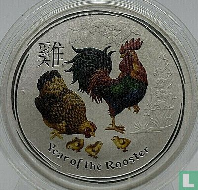 Australie 50 cents 2017 (type 1 - coloré) "Year of the Rooster" - Image 2