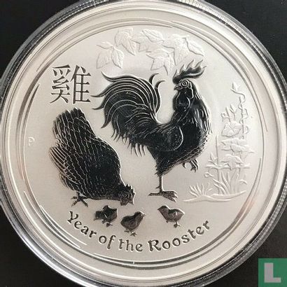 Australië 2 dollars 2017 (kleurloos) "Year of the Rooster" - Afbeelding 2