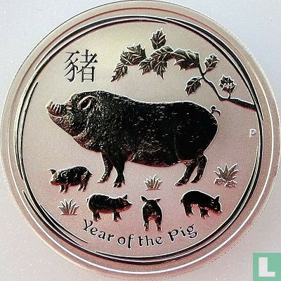 Australië 50 cents 2019 (type 1 - kleurloos) "Year of the Pig" - Afbeelding 2