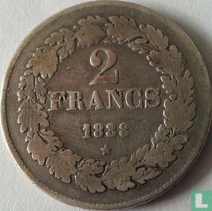 Belgique 2 francs 1838 - Image 1