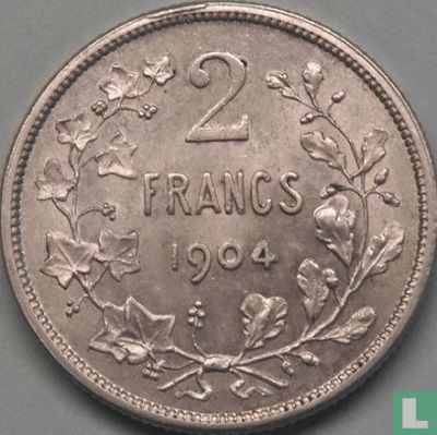 Belgique 2 francs 1904 (FRA - TH. VINÇOTTE) - Image 1