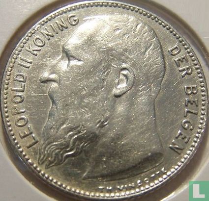 Belgique 1 franc 1909 (NLD - TH. VINÇOTTE) - Image 2