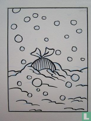 Suske en Wiske door Luc Morjaeu - Originele tekening in inkt - Schanulleke en Wiske in de sneeuw - Losbladig - (2005) - Afbeelding 2