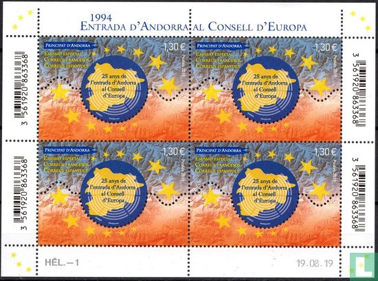 1994 - Entrée d'Andorre au conseil de l'Europe - Image 1