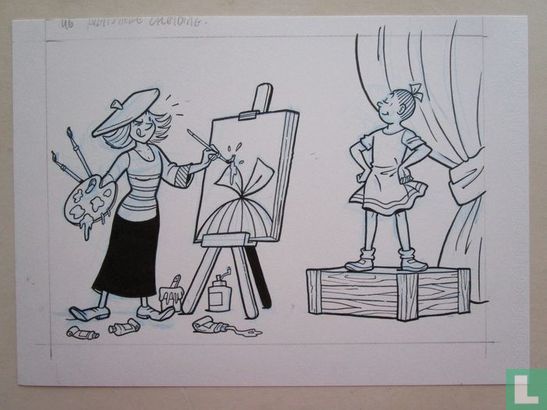 Suske en Wiske door Luc Morjaeu - Originele tekening in inkt - Wiske - Artistieke opleiding - Losbladig - (2005) - Afbeelding 1