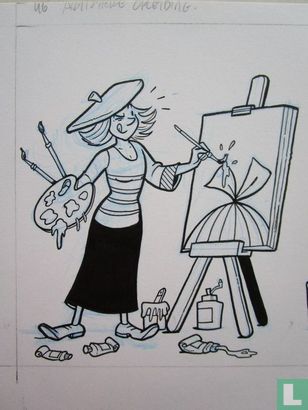 Suske en Wiske door Luc Morjaeu - Originele tekening in inkt - Wiske - Artistieke opleiding - Losbladig - (2005) - Afbeelding 2