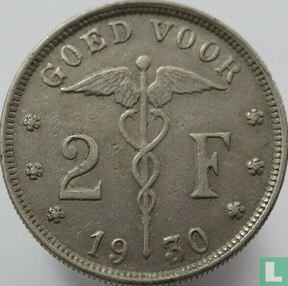 Belgique 2 francs 1930 (NLD - 1930/20) - Image 1