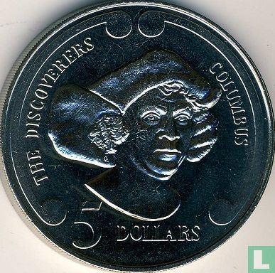 New Zealand 5 dollars 1992 "Christopher Columbus" - Image 2