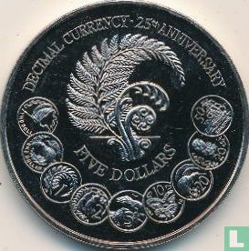 Nieuw-Zeeland 5 dollars 1992 "25th anniversary of decimal currency" - Afbeelding 2