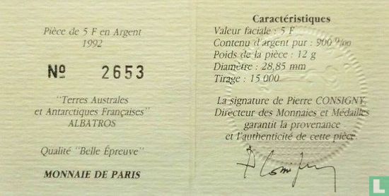 Frankrijk 5 francs 1992 (PROOF) "150th anniversary Death of Jules Dumont d'Urville" - Afbeelding 3