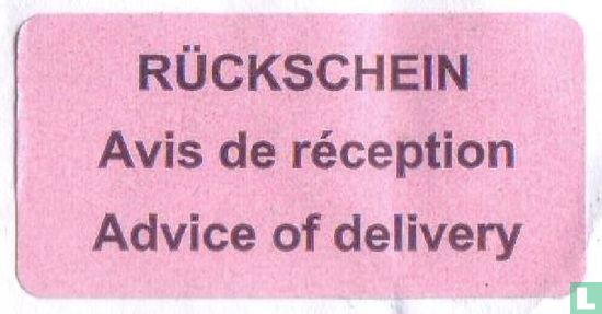 AR - Rückschein / Avis de Reception / Advice of Delivery