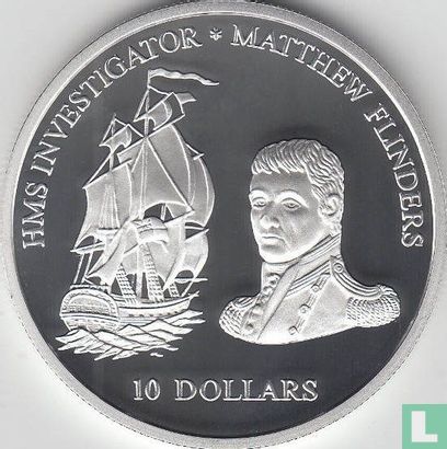 Fiji 10 dollars 2003 (PROOF) "Matthew Flinders" - Image 2