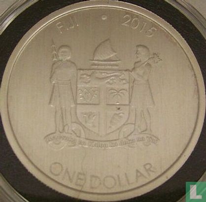 Fiji 1 dollar 2015 (kleurloos) "Fiji iguana" - Afbeelding 1