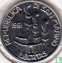 San Marino 1 lira 1991 "Foundation 301" - Image 1