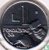 San Marino 1 lira 1991 "Foundation 301" - Image 2