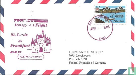Erstflug mit TWA St. Louis-Frankfurt 1985