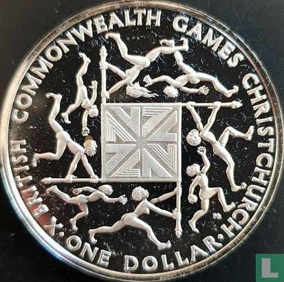 New Zealand 1 dollar 1974 (PROOF) "Commonwealth games in Christchurch" - Image 2