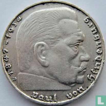 Duitse Rijk 2 reichsmark 1936 (D) - Afbeelding 2