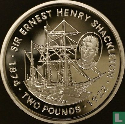 Falklandeilanden 2 pounds 1999 (PROOF) "Ernest Henry Shackleton" - Afbeelding 2