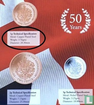 Gibraltar 1 penny 2017 "50th anniversary of the 1967 referendum" - Afbeelding 3