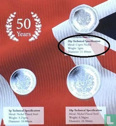 Gibraltar 20 pence 2017 "50th anniversary of the 1967 referendum" - Afbeelding 3