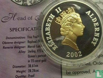 Alderney 5 pounds 2002 (PROOF) "50th anniversary Accession of Queen Elizabeth II" - Afbeelding 3