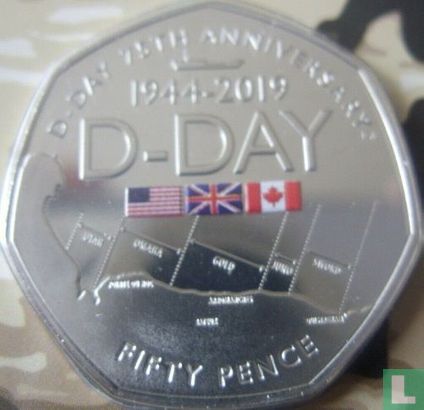 Gibraltar 50 pence 2019 "D-Day 75th anniversary" - Image 2