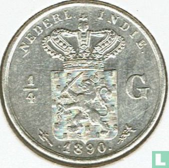 Nederlands-Indië ¼ gulden 1890 - Afbeelding 1