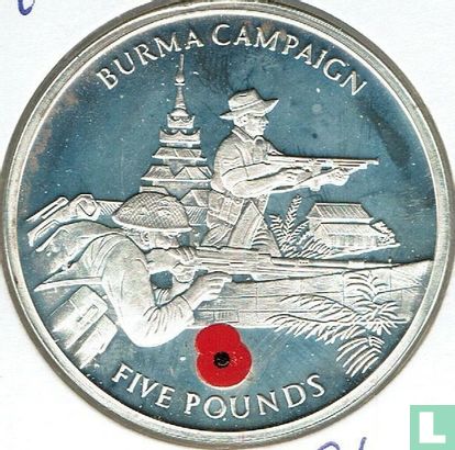 Gibraltar 5 pounds 2005 (PROOF) "Burma Campaign" - Afbeelding 2
