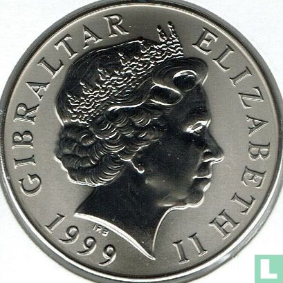 Gibraltar 5 pounds 1999 (PROOF - titanium) "Millennium" - Image 1