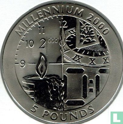 Gibraltar 5 pounds 1999 (PROOF - titanium) "Millennium" - Image 2