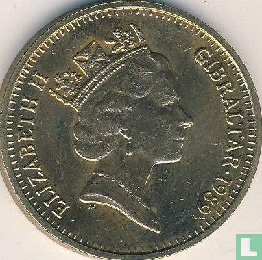 Gibraltar 5 pounds 1989 (zonder AA) - Afbeelding 1