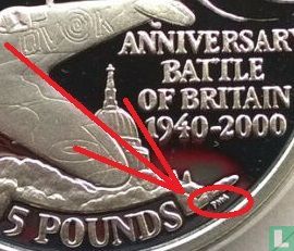 Gibraltar 5 pounds 2000 "60th anniversary Battle of Britain" - Afbeelding 3
