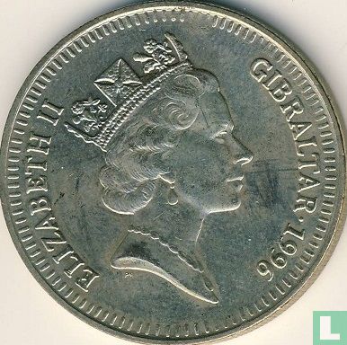 Gibraltar 5 pounds 1996 "70th birthday of Queen Elizabeth II" - Afbeelding 1