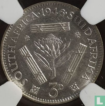 Afrique du Sud 3 pence 1946 - Image 1
