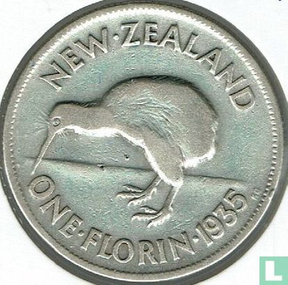 New Zealand 1 florin 1935 - Image 1