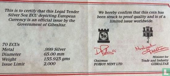Gibraltar 70 ecus 1993 (PROOF) "Opening of the Channel Tunnel" - Afbeelding 3
