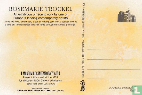 00195 - Museum Of Contemporary Art - Rosemsrie Trockel - Afbeelding 2