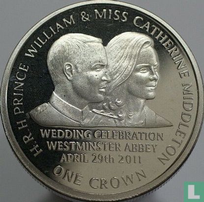 Gibraltar 1 crown 2011 "Royal Wedding of Prince William and Catherine Middleton" - Afbeelding 2