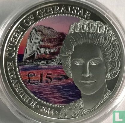 Gibraltar 15 Pound 2014 (gefärbt - Typ 1) - Bild 1
