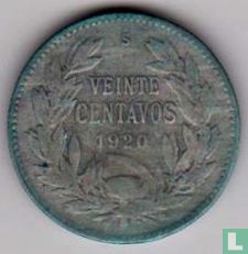 Chili 20 centavos 1920 (argent) - Image 1