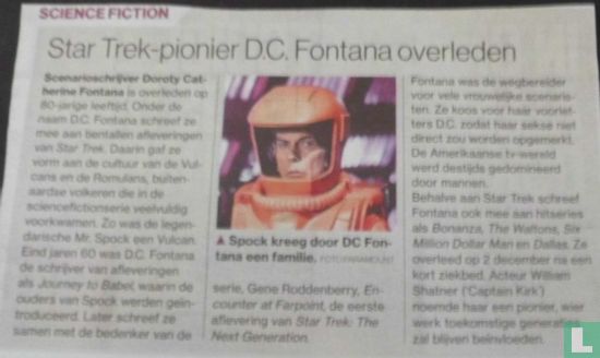 Star Trek-pionier D.C. Fontana overleden